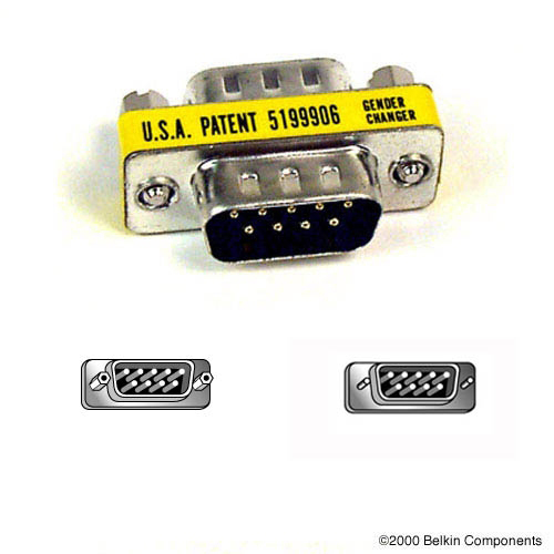 Belkin DB9 Male/Male Low Profile Gender Changer product photo front L