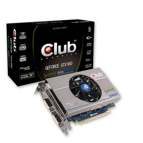 CLUB3D GeForce GTX 560 Green Edition photo du produit front L