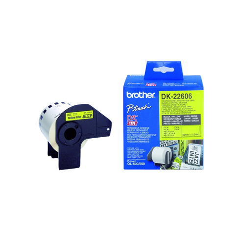 Brother DK-22606 Continuous Yellow Film Tape product photo front L
