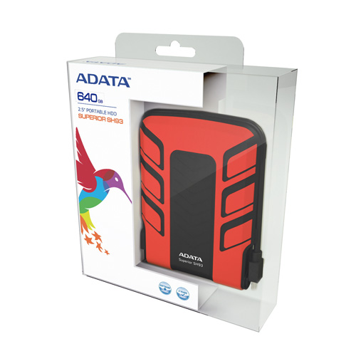 A-DATA 500GB SH93 Portable Produktbild side L