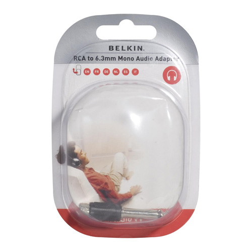 Belkin RCA/6.3mm jack adapter RCA-F/6.3mm MONO-M Produktbild front L