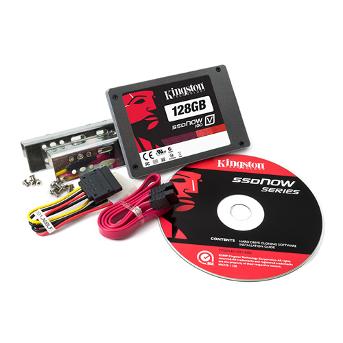 Kingston 128GB SSDNow V100 + Desktop Upg. Kit Produktbild front L