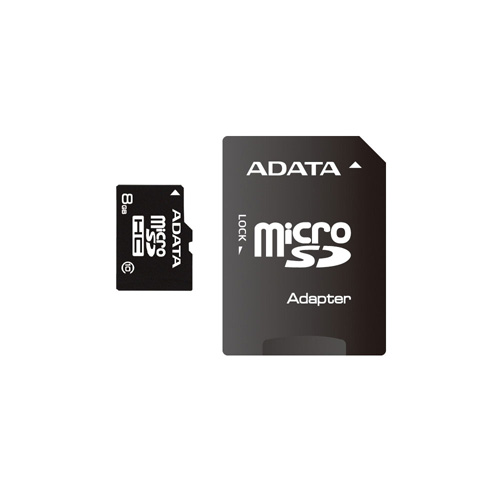A-DATA 8GB microSDHC Class 10 Produktbild front L