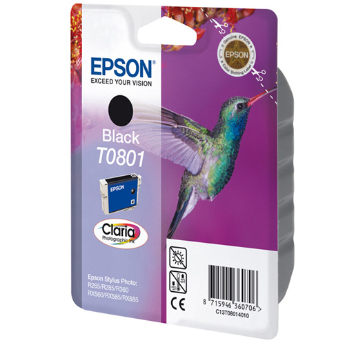 Epson Tintenpatrone Black T0801 Claria Photographic Ink Produktbild front L