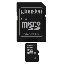 Kingston 16GB microSDHC Produktbild front M