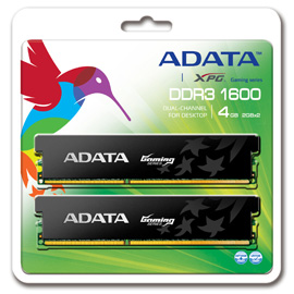 A-DATA XPG Gaming Series, DDR3, 1600 MHz, CL9, 4GB (2GB x 2) Produktbild back M