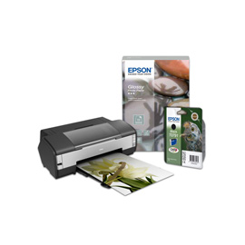 Epson Stylus Photo 1400 + Epson Tintenpatrone Black T0791 Claria Photographic Ink Produktbild front M