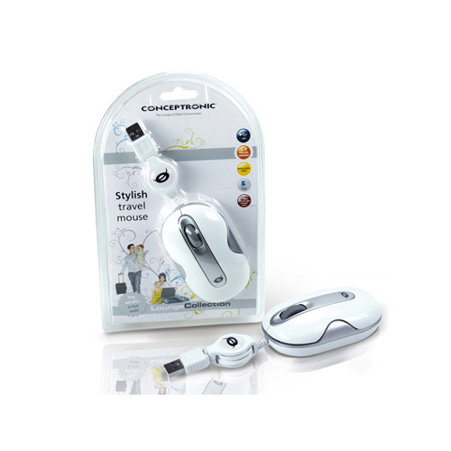 Conceptronic Stylish Wired Travel Mouse product photo side L