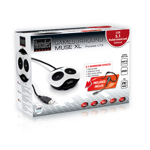 Hercules Gamesurround Muse XL Pocket LT3 + Headset product photo back L