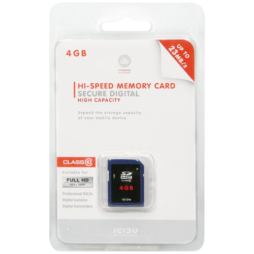 ICIDU Class 10 Hi-Speed Secure Digital Card 4GB product photo back L