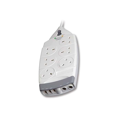 Belkin 6-Socket SurgeMaster Superior Series, with Telephone & AV Protection product photo front L