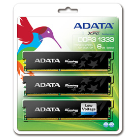A-DATA XPG Gaming Series, DDR3, 1333 MHz, CL9, Low Voltage, 6GB (2GB x 3) product photo back M