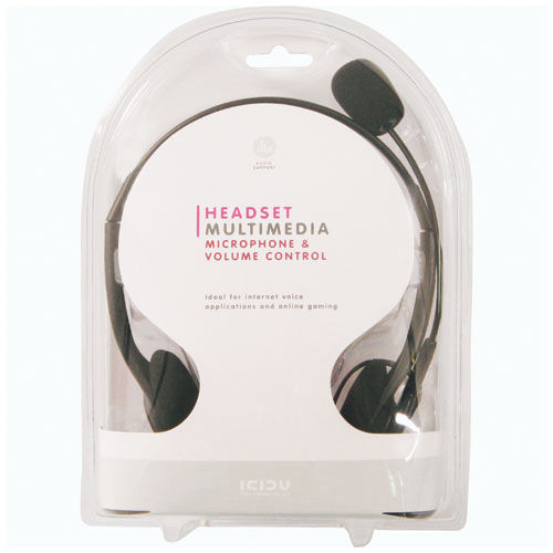 ICIDU Multimedia Headset With Microphone & Volume Control photo du produit back L