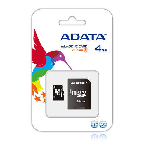 A-DATA microSDHC 4GB class6 photo du produit back L
