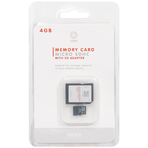 ICIDU Micro Secure Digital 4GB photo du produit back L