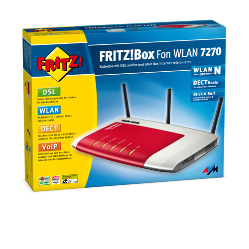 AVM FRITZ!Box Fon WLAN 7270 Produktbild side L