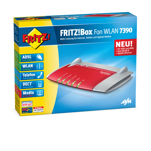 AVM FRITZ!Box Fon WLAN 7390 Edition A/CH Produktbild side L