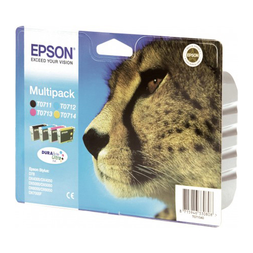 Epson Multipack 4-farbig T0715 DURABrite Ultra Ink Produktbild side L