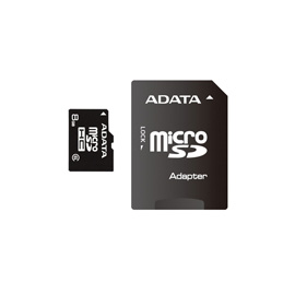 A-DATA microSDHC 8GB class6 Produktbild front M