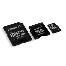 Kingston 16Gb microSDHC + 2 Adapters Produktbild side M