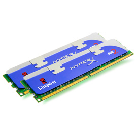 Kingston HyperX 2GB(2 x 1GB), 1066MHz,SDRAM-DDR2, 2.2V, CL5 (5-5-5-15), 128M X 64, Non-ECC Produktbild front M
