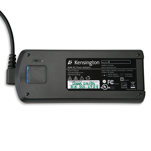Kensington WALL NOTEBOOK POWER ADAPTER product photo back L