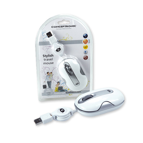 Conceptronic Stylish Wired Travel Mouse product photo front L