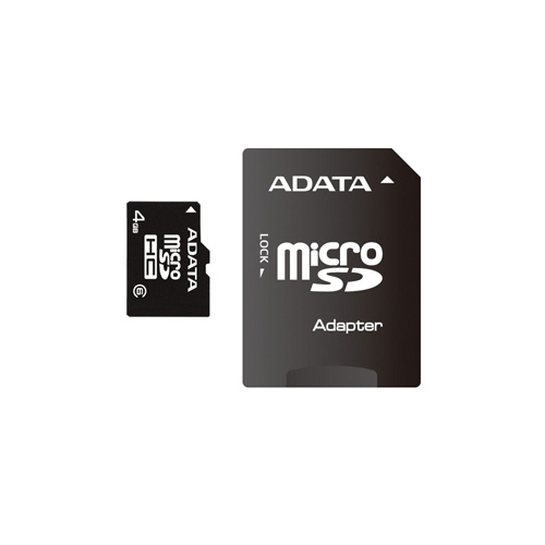 A-DATA microSDHC 4GB class6 product photo front L