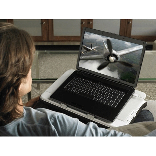 Logitech Speaker Lapdesk N700 product photo back L