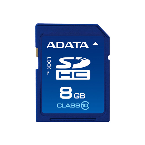 A-DATA 8GB SDHC Class 10 product photo front L