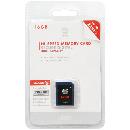 ICIDU Class 10 Hi-Speed Secure Digital Card 16GB product photo back L