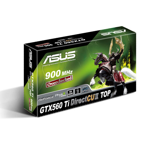 Asus PCI-E N ENGTX560 Ti DCII TOP/2DI/1GD5 product photo side L