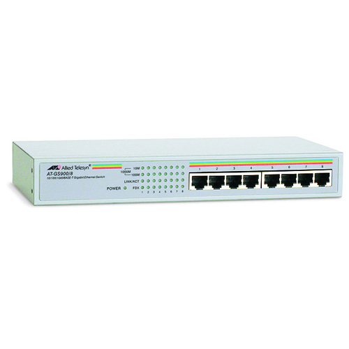 Allied Telesis 8 port 10/100/1000TX Unmanged Switch product photo front L