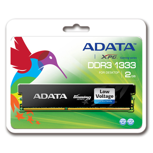 A-DATA XPG Gaming Series, DDR3, 1333 MHz, CL9, Low Voltage, 2GB product photo back L