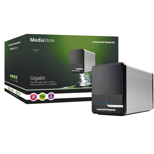 Conceptronic Grab'n'GO NAS Media Store product photo front L