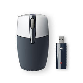 Belkin Wireless Travel Mouse, Silver / Black product photo front M