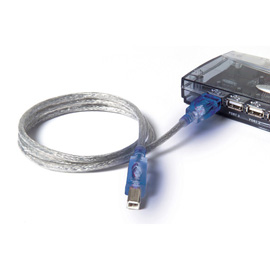 Belkin USB A-B LIGHTED CABLE. USB 2.0 COMPATIBLE. USBA-USBB 1.8M GREEN product photo front M