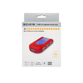 Belkin 4-port USB Hub, Red product photo front M