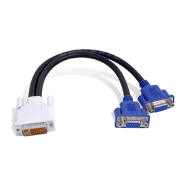 Matrox Matrox DVI-I-to-dual-HD15 adapter cable (CAB-DVI-2XAF) product photo front M