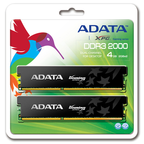 A-DATA XPG Gaming Series, DDR3, 2000 MHz, CL9, 4GB (2GB x 2) photo du produit back L