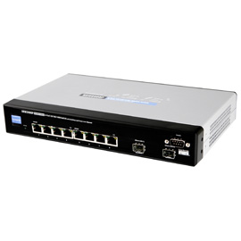 Cisco SRW2008P, 8-port 10/100/1000 Managed Gigabit Switch with PoE photo du produit front M