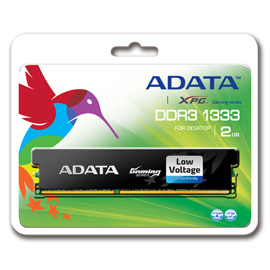 A-DATA XPG Gaming Series, DDR3, 1333 MHz, CL9, Low Voltage, 2GB photo du produit back M